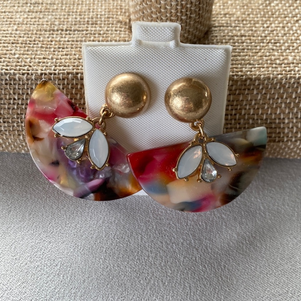 Multi colored resin earrings